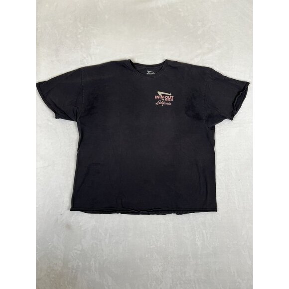 Vintage In N Out Burger T-Shirt Size 3XL Black Faded Hot Rod Fire Bird - Picture 2 of 11